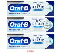 ORAL-B PRO-SCIENCE ADVANCED GUM & ENAMEL PRO REPAIR TOOTHPASTE 75ML 3 PACK