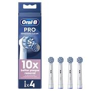 Oral-B Pro Sensitive Clean Electric Toothbrush Head, X-Shaped & Extra Soft Bristles for Gentle Brushing & Plaque Removal, Pack of 4 Toothbrush Heads, White