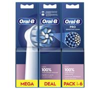 Oral-B Pro Sensitive Clean Electric Toothbrush Head, X-Shaped & Extra Soft Bristles for Gentle Brushing & Plaque Removal, Pack of