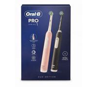 Oral-B Pro 1 Duo Pack Adult Rotating-oscillating toothbrush Black, Pink