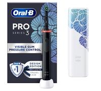 Oral-B Pro 3 3500 Black Electric Toothbrush with Floral Art Travel Case
