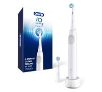 Oral-B Rechargeable Electric Toothbrush, iO2 Starter Kit, 3 Cleaning Modes, Automatic Pressure Sensor to Protect Gums, 2 Brush Heads, Pure White