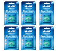Oral-B Satin Floss Mint 25m Pack of 6, Waxed Dental Floss, 150m Total