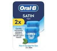Oral-B Satin Tape Floss, Removes Plaque, Waxed Dental Floss for Tight Spaces, for a Fresh, Clean Feeling, Mint Flavour 50m Roll