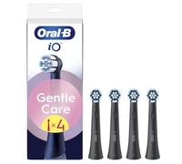 Oral-B Set of 4 Replacement Brush Heads Gentle Care Genuine Black Softest Brush Suitable for Sensitive Gums Round Brush for Oral B iO Electric Toothbrushes