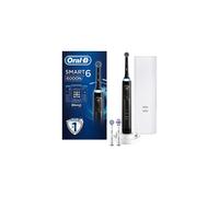 Oral-B Smart 6 6000N CrossAction Electric Toothbrush, 1 Black App Connected Handle, 5 Modes, Pressure Sensor, 3 Toothbrush Heads, Premium Travel Cas