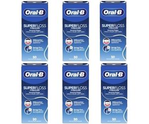 Oral-B Super Floss 50 Pieces Pre-Cut, 100 g, 013-6440*6, Pack of 6