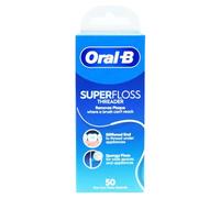 Oral-B Super Floss Pre-Cut Dental Floss, 50 Pieces per Pack, Pack of 3 - Best Floss for Braces, Bridges, Implants, Tight Teeth, Orthodontic Floss, Plaque Removal