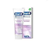 Oral B Toothpaste 75 ml, 3D White Advanced Glossy White Mint, 3DWhite Advanced Express Whitening Toothpaste with whitening Technology, Whitens by Removing Surface Stains, Pack of 3