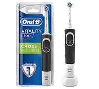 Oral-B Vitality CrossAction Electric Toothbrush, 1 Handle, 1 Cross Action Toothbrush Head, 1 Mode with 2D Cleaning, 2 Pin UK Plug, Black & White