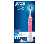 Oral-B Vitality Plus 3DWhite Pink Electric Toothbrush Rechargeable Powered by Braun, 1 x Toothbrush Handle, 2 Toothbrush Heads and UK 2-Pin Plug