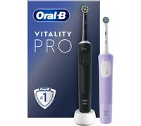 Oral-B Vitality Pro 2x Electric Toothbrushes For Adults, 2 Black/Lilac Duo