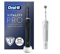 Oral-B Vitality Pro 2x Electric Toothbrushes For Adults, Valentines Day Gifts For Him / Her, 2 Toothbrush Heads, 3 Brushing Modes Including Sensitive Plus, 2 Pin UK Plug, Black & White