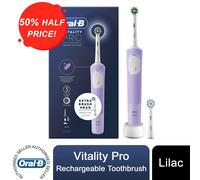 Oral-B Vitality Pro Electric Rechargeable Toothbrush with 2 Brush Heads, Lilac