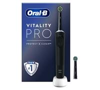 Oral-B Vitality Pro Electric Toothbrush + 2 CrossAction Heads, 3 Brushing Modes Including Sensitive Plus, 2 Pin UK Plug, Black