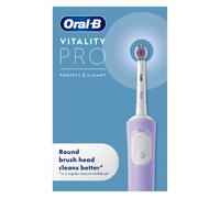 Oral-B Vitality Pro Electric Toothbrush + 2 CrossAction Heads, 3 Brushing Modes Including Sensitive Plus, 2 Pin UK Plug, Purple