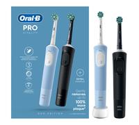 Oral-B Vitality Pro Electric Toothbrushes Duo Pack, 3 Modes, Round Brush Head, 4×30s Timer, Black&Blue