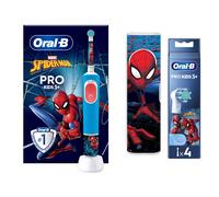 Oral-B Vitality Pro Kids Spiderman Electric Toothbrush with Travel Case - Toothbrush + 8 Toothbrush Heads