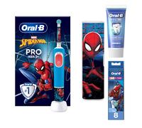 Oral-B Vitality Pro Kids Spiderman Electric Toothbrush with Travel Case - Without Toothpaste - Toothbrush + 4 Toothbrush Heads