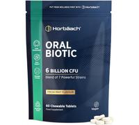 Oral Biotic for Mouth 6 Billion CFU | Advanced Dental Biotics for Adults | 7 Strains Including Lactobacillus Reuteri | 60 Vegan Chewable Tablets | Mint Flavour | by Horbaach