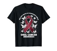 Oral Cancer Awareness Unbreakable Shield Burgundy Ribbon Value Graphic T-Shirt