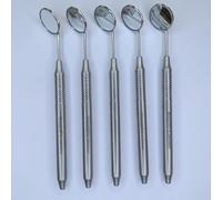 Oral Care Dental Mirror #5 - 5-Pack German Hollow Handle Stainless Steel Tools