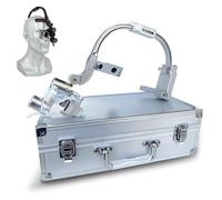 Oral Dental Loupe,LED Head-Mounted Binocular, Adjustable Angle, Headlight, Laboratory Equipment(Silver,2.5X)