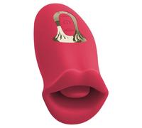 Oral Fun Moving Lips Vibrating Tongue Vibrator Red