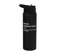 Oral Hygiene Plaque Funny Definition Dental Assistant Team Stainless Steel Insulated Water Bottle