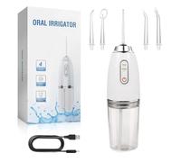 Oral Irrigator Test Winner 2025, Wireless Oral Irrigator with 3 Modes and 4 Nozzles, Water Flosser, Electric Tooth Cleaner, IPX7 Waterproof, Irrigator Teeth for Removes Food Leftovers and Cleans Teeth