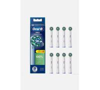 Pro Cross Action Electric Toothbrush Head, X-Shape And Angled Bristles for Deeper Plaque Removal, Pack of 8 Toothbrush Heads, White