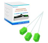 Oral Swabs Disposable 200 Count - Long Handle Soft Sponge Mouth Swabs, Individually Wrapped, Latex-Free, Non-Abrasive for Oral Hygiene & Comfort Care (Green)