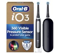OralB iO3 Electric Toothbrush for Adults, Matt Black Pressure Sensor, with 2...
