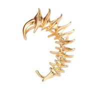 OralGos Edgy Silver/Gold Color Skeleton Earrings Fashionable Ear Clips Halloween Ear Cuff Accessory for Fashion Enthusiasts-Gold