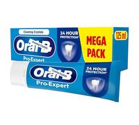 Orall-B Pro Expert Professional Protection Toothpaste with Cleaning Crystals, 24-Hour Protection, Anti-Plaque Formula, Fruity Minty Flavour, 125ml (Packs of 3)