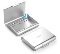 Oralphi Aluminum Retainer Case,Denture Box with Vent Holes,Portable Retainer Holder Box,False Teeth Container,Compatible with Invisalign,Slim Orthodontic Box for Traveling,School,Office(1 Pack)