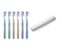 Oralphi Aluminum Toothbrush Travel Case, and Toothbrush Medium for Adults 6 Packs