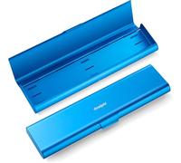 Oralphi Wider Aluminum Toothbrush Travel Case, Portable Travel Toothbrush Holder, Durable Manual Toothbrush Box Container for Traveling, Bathroom, Camping, Business Trip,Blue