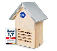 Oramics Ladybird House Ladybird Hotel Insect Hotel Made of Pine Wood with Waterproof Metal Roof - Ladybird House for Nesting and Wintering