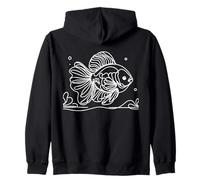 Oranda Line Art Fish Lover Zip Hoodie