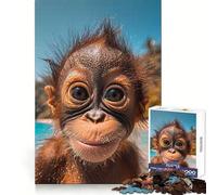 Orang Tan Fun at The Beach Jigsaw Puzzle 1000 Piece for Adults Brain Challenge Toy Leisure Time Clear Cut Amazing Present (38x26cm)