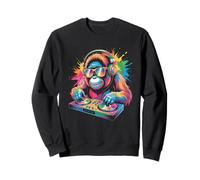 Orang Utan Monkey DJ Turntables EDM Synthesizer Rave Music Sweatshirt