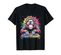 Orang Utan Monkey DJ Turntables EDM Synthesizer Rave Music T-Shirt