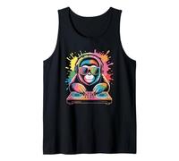 Orang Utan Monkey DJ Turntables EDM Synthesizer Rave Music Tank Top
