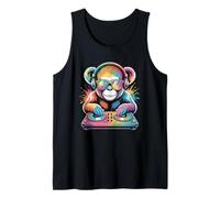 Orang Utan Monkey DJ Turntables EDM Synthesizer Rave Music Tank Top