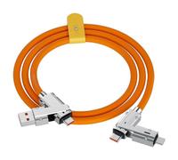 (orange, 1.0M) 120W4 in 1 Multi-function Mobile Phone Data Cable PD Fast Charging Cable Charger for Huawei Xiaomi iPhone