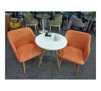 (Orange, 1) Classic Fabric Tub Chair Wing Back Armchair Sofa Vanity Bedroom Dressing Chair