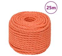 vidaXL All-Purpose Work Rope - 10mm Diameter - 25m Length - Durable Polypropylene, Versatile for Home and Outdoor Use - Waterproof and Weather-Resistant - Orange