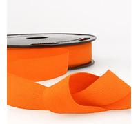 Orange 10m 100% Cotton Tape - Soft, Flexible Binding for Bunting, Aprons & Crafts - 25mm Wide - Packaged Cut Length, no Joins