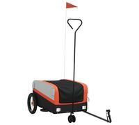 (orange, 122 x 53 x 53 cm) vidaXL Bike Cargo Trailer Bike Cart Bicycle Cargo Trailer Bike Wagon Iron